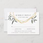 Olive Leaf RSVP-kaart met entree Chos RSVP Kaartje (Voorkant)