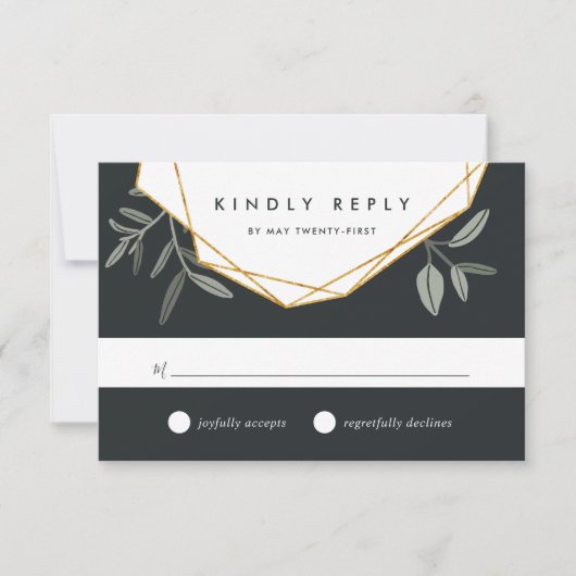 Olive Leaf RSVP-kaart RSVP Kaartje (Voorkant)