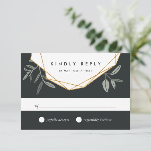 Olive Leaf RSVP-kaart RSVP Kaartje (Staand voorkant)