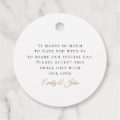 Olive Leaf/Script/namen/bericht/bruiloft dank u Bedankjes Labels (Achterkant)