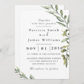 Olive Leaf Wedding Invitation Kaart (Voorkant / Achterkant)