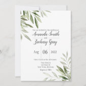 Olive Leaf Wedding Invitation Kaart (Voorkant)