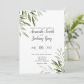 Olive Leaf Wedding Invitation Kaart (Staand voorkant)