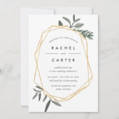 Olive Leaf Wedding Invitation Kaart (Voorkant)