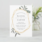 Olive Leaf Wedding Invitation Kaart (Staand voorkant)