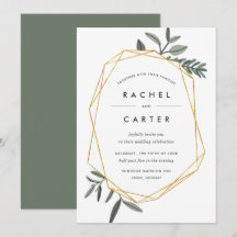 Olive Leaf Wedding Invitation