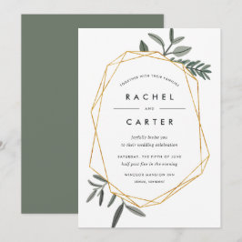 Olive Leaf Wedding Invitation Kaart
