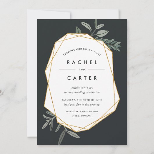 Olive Leaf Wedding Invitation Kaart (Voorkant)