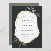 Olive Leaf Wedding Invitation Kaart (Voorkant / Achterkant)