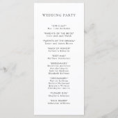 Olive Leaf Wreath Cursive Script Wedding Program Programmakaart (Achterkant)