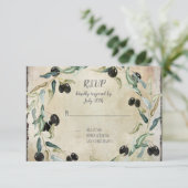 Olive Leaf WreatWaterverf RSVP respons Kaartje (Staand voorkant)