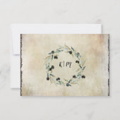 Olive Leaf WreatWaterverf RSVP respons Kaartje (Achterkant)