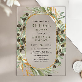 Olive Leaves Bridal Shower Acryl Uitnodigingen