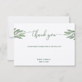 Olive Leaves Bruiloft Dank u kaart (Voorkant)