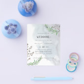 Olive Leaves Dusty Blue Wedding Flyer (Enkel)