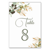 Olive Leaves Gold Branch Wedding Kaart (Voorkant)