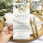 Olive Leaves Gold Branch Wedding Menu<br><div class="desc">Elegant menu met mooie bladeren en moderne typografie.</div>