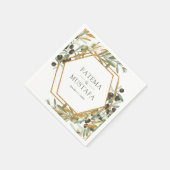 Olive Leaves Gold Branch Wedding Servet (Hoek)