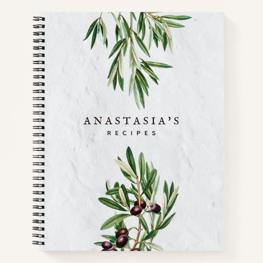 Olive Leaves Greek Island Recipe Cookbook Notitieboek (Voorkant)