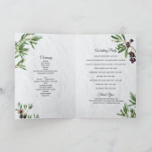 Olive Leaves Greek Island Wedding Order of Service Programma (Binnen)