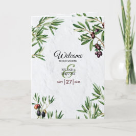 Olive Leaves Greek Island Wedding Order of Service Programma