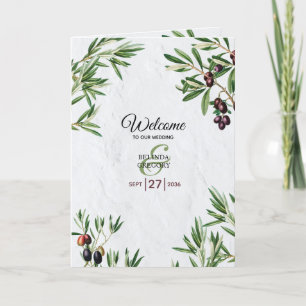 Olive Leaves Greek Island Wedding Order of Service Programma
