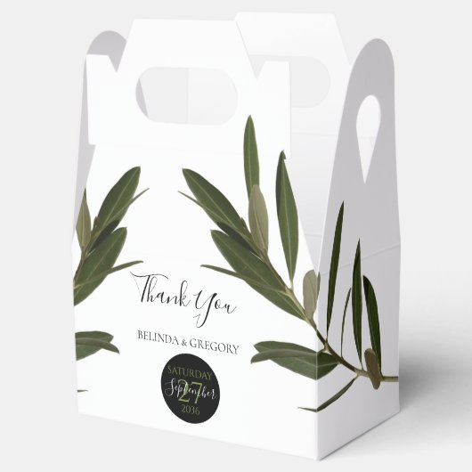 Olive Leaves Greenery Wedding Bedankdoosjes (Geopend)