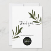 Olive Leaves Greenery Wedding Bedankkaart (Voorkant)
