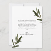Olive Leaves Greenery Wedding Bedankkaart (Achterkant)