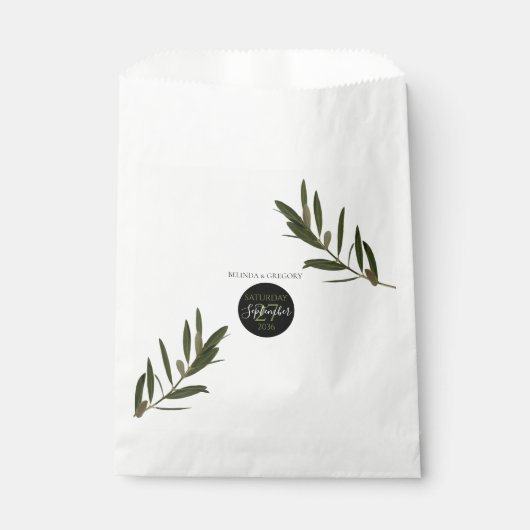 Olive Leaves Greenery Wedding Bedankzakje (Voorkant)