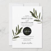 Olive Leaves Greenery Wedding Invitations Kaart (Voorkant)