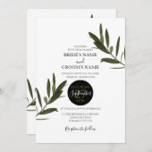 Olive Leaves Greenery Wedding Invitations Kaart (Voorkant / Achterkant)