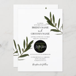Olive Leaves Greenery Wedding Invitations Kaart