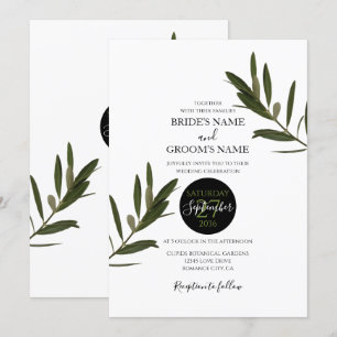 Olive Leaves Greenery Wedding Invitations Kaart