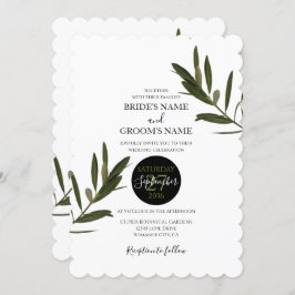 Olive Leaves Greenery Wedding Invitations Kaart