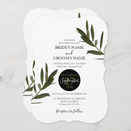 Olive Leaves Greenery Wedding Invitations Kaart