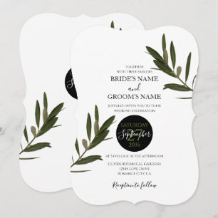 Olive Leaves Greenery Wedding Invitations Kaart