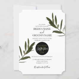 Olive Leaves Greenery Wedding Invitations Kaart