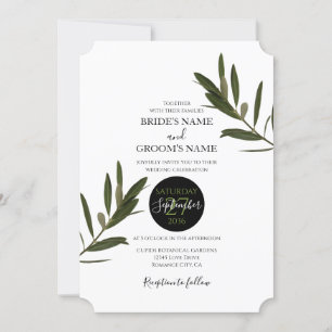 Olive Leaves Greenery Wedding Invitations Kaart