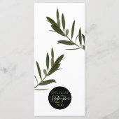 Olive Leaves Greenery Wedding Menu (Achterkant)