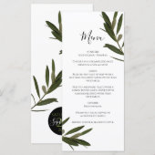 Olive Leaves Greenery Wedding Menu (Voorkant / Achterkant)