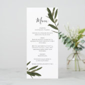 Olive Leaves Greenery Wedding Menu (Staand voorkant)