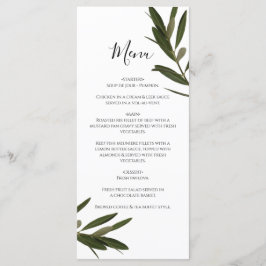 Olive Leaves Greenery Wedding Menu