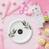 Olive Leaves Greenery Wedding Papieren Bordje (Feest)