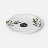 Olive Leaves Greenery Wedding Papieren Bordje (Gekanteld)