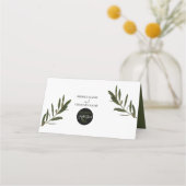 Olive Leaves Greenery Wedding Place Card Plaatskaartje (Achterkant)