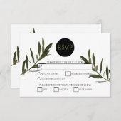 Olive Leaves Greenery Wedding RSVP Kaarten (Voorkant / Achterkant)