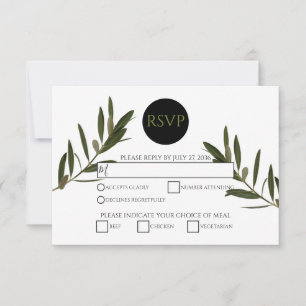 Olive Leaves Greenery Wedding RSVP Kaarten Kaartje