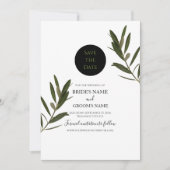 Olive Leaves Greenery Wedding Save The Date (Voorkant)