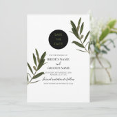 Olive Leaves Greenery Wedding Save The Date (Staand voorkant)
